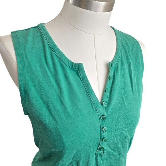 PacSun Sleeveless Tank Top Womens Green Button-Up Size XL  jj3683 - Picture 3 of 9